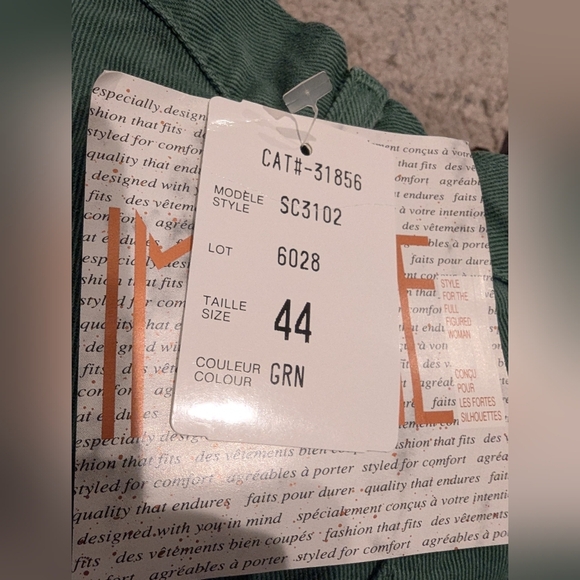 Vintage 80s IMAGE Curvy Tapered High Waist Green Jeans Sz 44,  approx18-20W - Picture 5 of 7